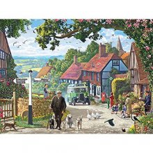 Cover art for Bits and Pieces - 500 Piece Jigsaw Puzzle for Adults 18" X 24" - The Country Bus - 500 pc Small Town in The English Countryside Jigsaw by Artist Steve Crisp