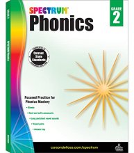 Cover art for Spectrum Paperback Phonics Workbook, Grade 2, Ages 7 - 8
