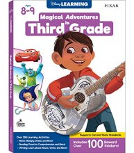 Cover art for Disney Learning Magical Adventures In 3rd Grade Workbooks All Subjects, Math, Reading Comprehension, Writing, Multiplication, Division, Algebra, Geometry, Third Grade Workbooks Ages 8-9
