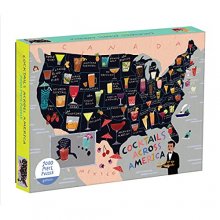 Cover art for Galison Anne Bentley Jigsaw Puzzle, Cocktail Map of The USA, 1000+ Pieces – Vibrant Illustration of a US Map with Various Cocktail Listed for Each State, Thick, Sturdy Pieces, Perfect for Family Fun