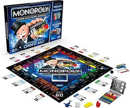Cover art for Monopoly Super Electronic Banking Board Game, Electronic Banking Unit, Choose Your Rewards, Cashless Gameplay Tap Technology, for Ages 8 and Up