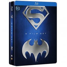 Cover art for Batman/Superman Anthology Collection SteelBook 9 Movie Film Set (9 Disc) [Blu-ray] [Blu-ray]