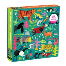 Cover art for Mudpuppy Rainforest Animals 500 Piece Family Jigsaw Puzzle, Vibrant Rainforest and Animal Puzzle with Tiger, Gorilla, and More Beloved Animals