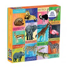 Cover art for Painted Safari 500 Piece Family Puzzle from Mudpuppy - Beautifully Illustrated 20" x 20" Jigsaw Puzzle, Perfect for Hours of Family Fun, Ages 8+
