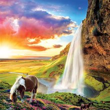 Cover art for Buffalo Games - Icelandic Waterfall - 300 Large Piece Jigsaw Puzzle