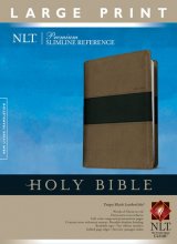 Cover art for Premium Slimline Reference Bible NLT, Large Print, TuTone (Red Letter, LeatherLike, Taupe/Black)