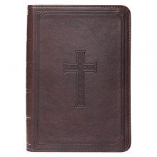 Cover art for KJV Holy Bible, Large Print Compact, Dark Brown Faux Leather w/Ribbon Marker, Red Letter, King James Version