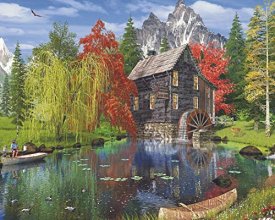 Cover art for Springbok Majestic 1000 Piece Wooden Jigsaw Puzzle Fishing by The Mill