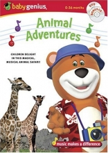Cover art for Baby Genius Animal Adventures DVD w/Bonus Music CD
