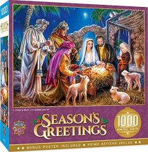 Cover art for MasterPieces 1000 Piece Christmas Jigsaw Puzzle - A Child Is Born - 19.25"x26.75"