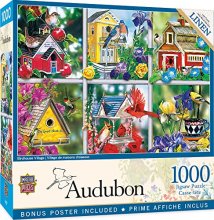 Cover art for MasterPieces Audubon 1000 Puzzles Collection - Birdhouse Village 1000 Piece Jigsaw Puzzle
